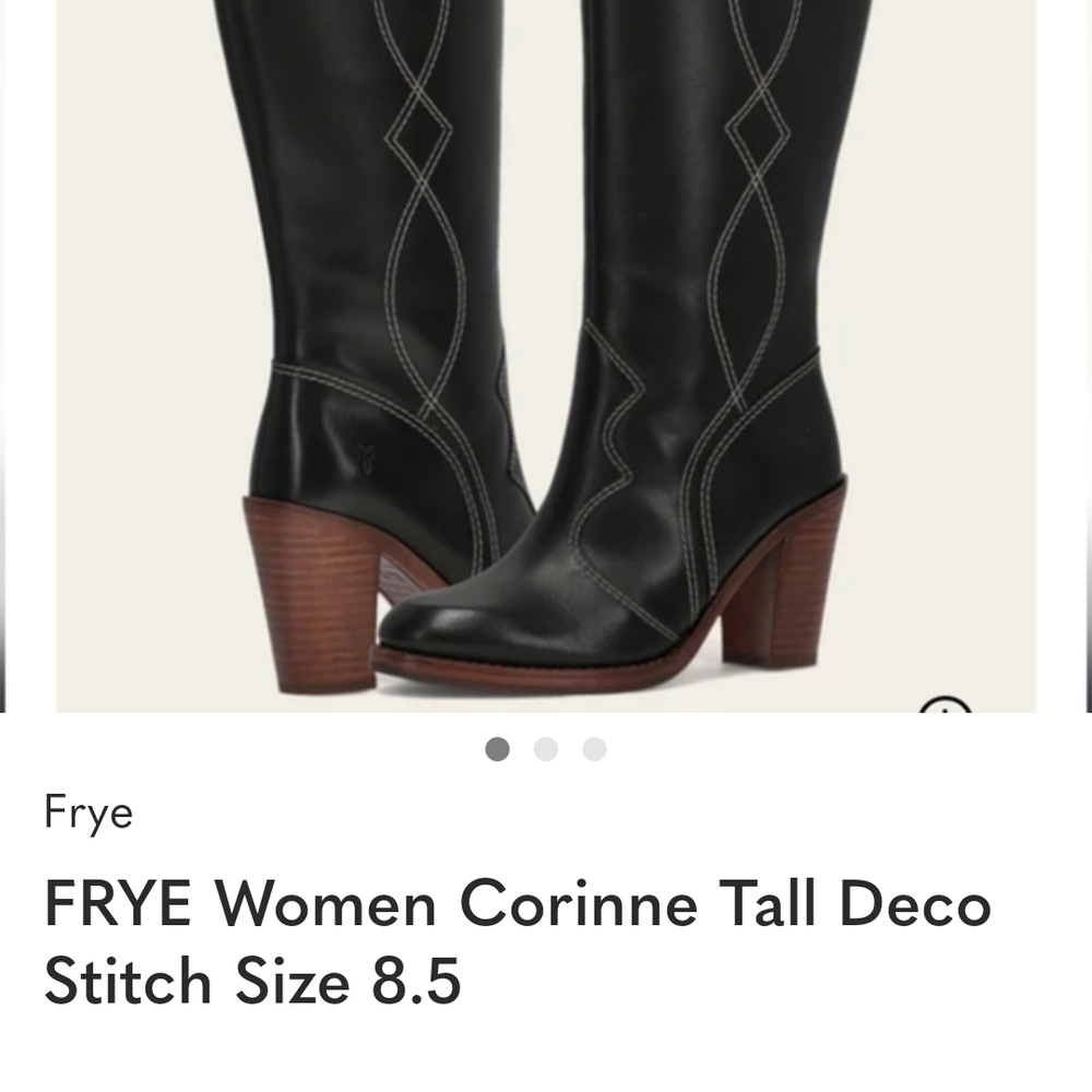 Frye Women's Black Tall Deco Stitch Boots